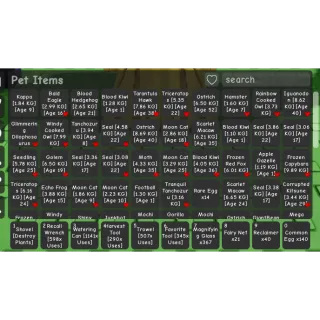 Grow A Garden Pets - Tytanic T-rex, Octopus, Red Kitsune, more!!!