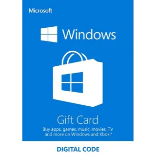 $ 10.00 USD Microsoft Windows Store Gift Card Key (US)