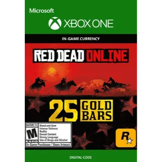 Red Dead Redemption 2 Online 25 Gold Bars (Xbox One) Xbox Live Key GLOBAL