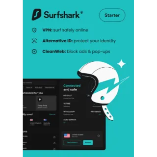 Surfshark VPN Unlimited Devices 2-Month Trial Key GLOBAL