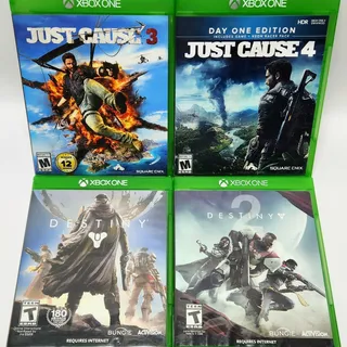 Just Cause 3 & 4 and Destiny 1 & 2 Microsoft Xbox One Video Game Bundle Lot of 4