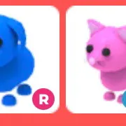 BLUE DOG + PINK CAT
