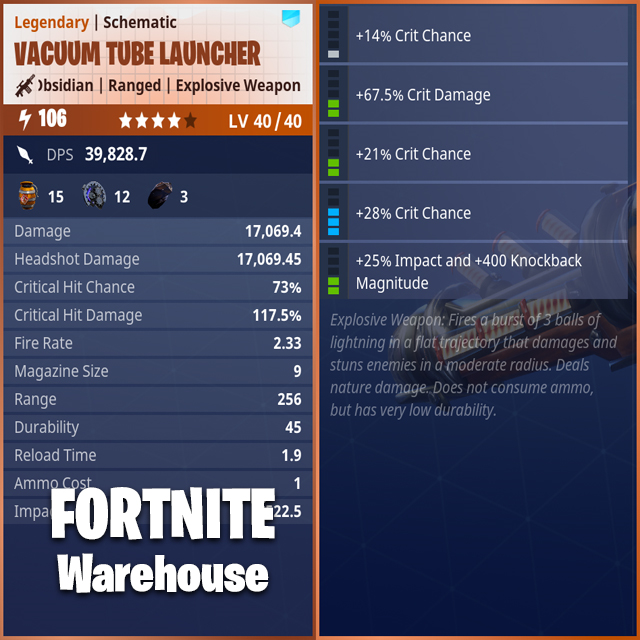 fortnite 10x 106 vacuum tube launcher bundle - fortnite tube