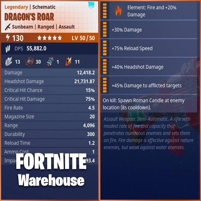 fortnite 3x 130 dragon s roar bundle fully upgraded - fortnite critical damage