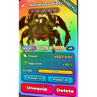 Rainbow shiny nameless diety | tap simulator reborn