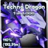 techno dragon | tap simulator | 1 in 1000 from robux egg