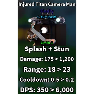 Injured titan camera man | slop tower defense