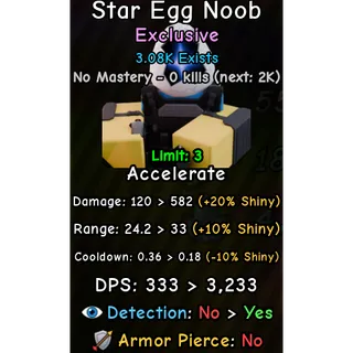 shiny star egg noob | slop tower defense