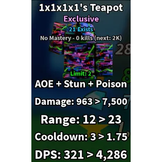 1x1x1x1 TEAPOT | 21 exist | slop tower defense