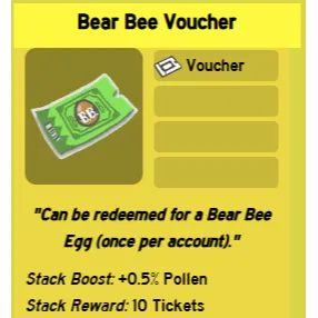 Bee Swarm Simulator | Bear Bee Voucher