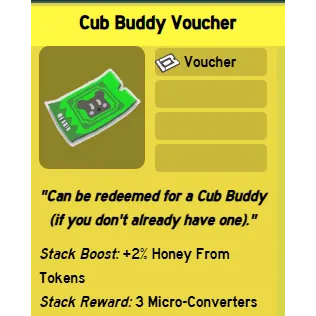 Bee Swarm Simulator |Cub Buddy Voucher