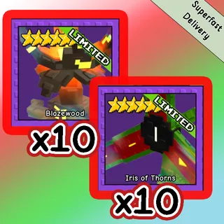x10 Iris of Thorns & x10 Blazewood (Special price!!) - Garden Tower Defense