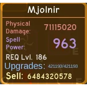 Mjolnir (level 186) | Dungeon quest reborn