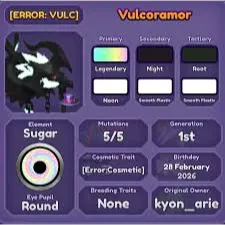 Error Cosmetic trait VUlcoramor | Dragon ADventures