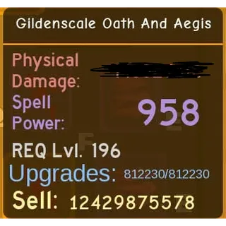 Gildenscale Oath and aegis (level 196) | Dungeon quest reborn DQR