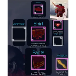 Lunar soldier set + Spear | Jujutsu infinite