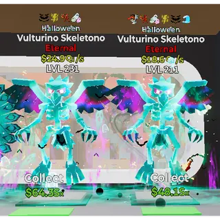 2x Halloween Vulturino Skeletono 4 & 6 Traits
