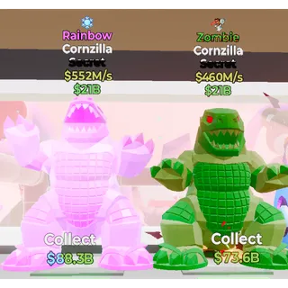 Zombie Cornzilla & Rainbow Cornzilla