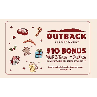$10.00 USD OUTBACK  BONUS E-GIFT