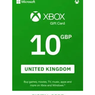 GBP 10.00 Xbox Gift Card UK