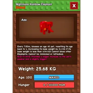 Rainbow Hatched Elephant