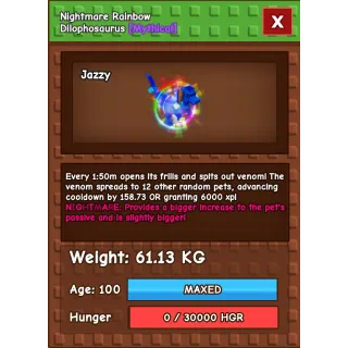 Rainbow Hatched Dilophosaurus