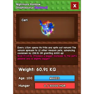 Rainbow Hatched Dilophosaurus