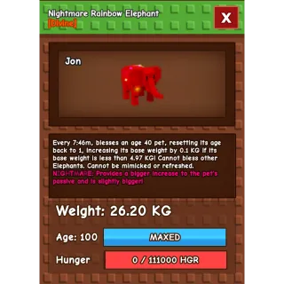 Rainbow Hatched Elephant