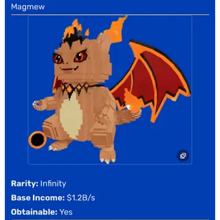 LUCKY MUTATION MAGMEW MINI - NORMAL SIZE! ! INFINITY BRAINROT! ESCAPE TSUNAMI FOR BRAINROTS! 