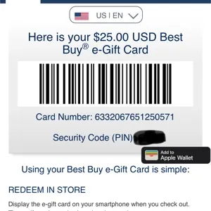 $25 Best Buy E-Gift Card