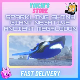 Sparkling Shiny Giant Negative Ancient Megalodon + 100T