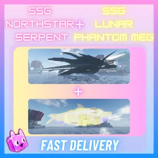 Sparkling Shiny Giant Northstar Serpent + Sparkling Shiny Giant Lunar Phantom Megalodon