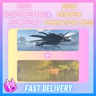 Sparkling Shiny Giant Northstar Serpent + Sparkling Shiny Big Amber Phantom Megalodon