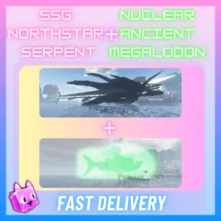 Sparkling Shiny Giant Northstar Serpent + Big Nuclear Ancient Megalodon