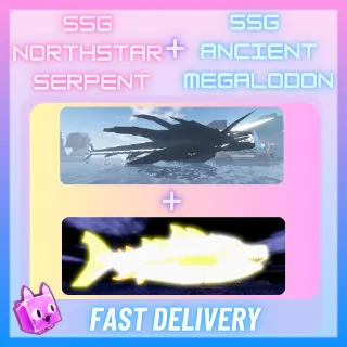 Sparkling Shiny Giant Northstar Serpent + Sparkling Shiny Giant Phantom Megalodon