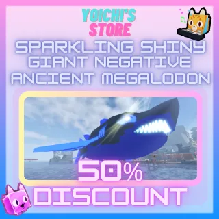 SPARKLING SHINY GIANT NEGATIVE ANCIENT MEGALODON