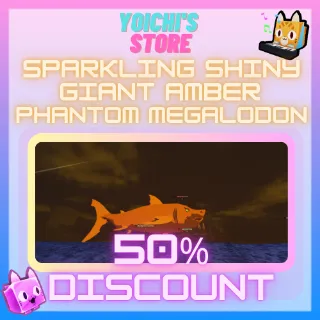 -50% SPARKLING SHINY GIANT AMBER PHANTOM MEGALODON