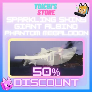 -50% SPARKLING SHINY GIANT ALBINO PHANTOM MEGALODON