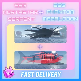 Sparkling Shiny Giant Northstar Serpent + Sparkling Shiny Giant Phantom Megalodon