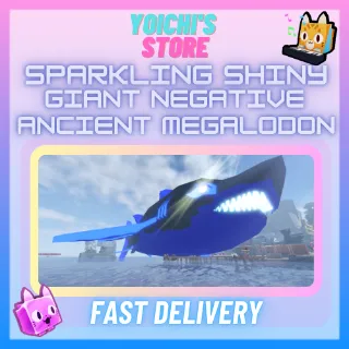 SPARKLING SHINY GIANT NEGATIVE ANCIENT MEGALODON