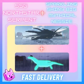 Sparkling Shiny Giant Northstar Serpent + Sparkling Shiny Big Mythical Nessie