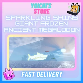 SPARKLING SHINY GIANT FROZEN ANCIENT MEGALODON