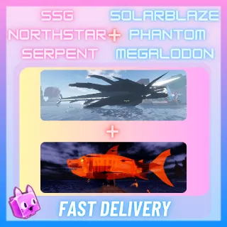 Sparkling Shiny Giant Northstar Serpent + Solarblaze Phantom Megalodon