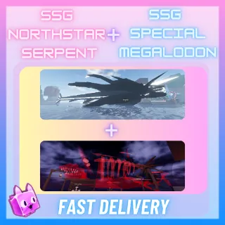 Sparkling Shiny Giant Northstar Serpent + Sparkling Shiny Giant Translucent Phantom Megalodon