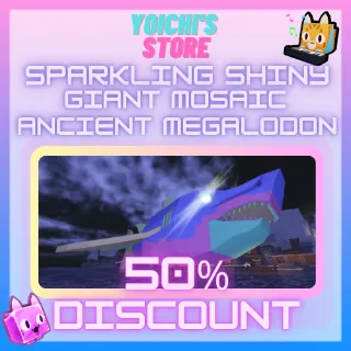 -50% SPARKLING SHINY GIANT MOSAIC ANCIENT MEGALODON