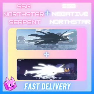 Sparkling Shiny Giant Northstar Serpent + Sparkling Shiny Big Negative Northstar Serpent