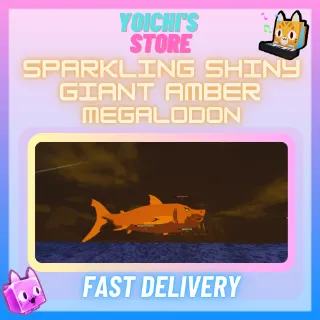 SPARKLING SHINY GIANT AMBER MEGALODON