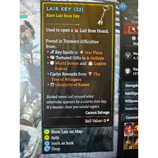 diablo4 s14 Season14 1000*lair key	