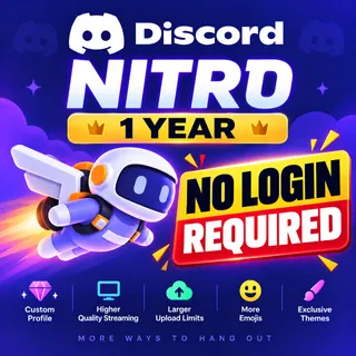 DISCORD NITRO 1 YEAR ( NO LOGIN REQUIRED)