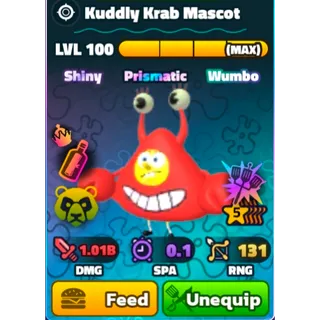 Spongebob Tower Defense | Sw 5Star Kuddly Krab Mascot